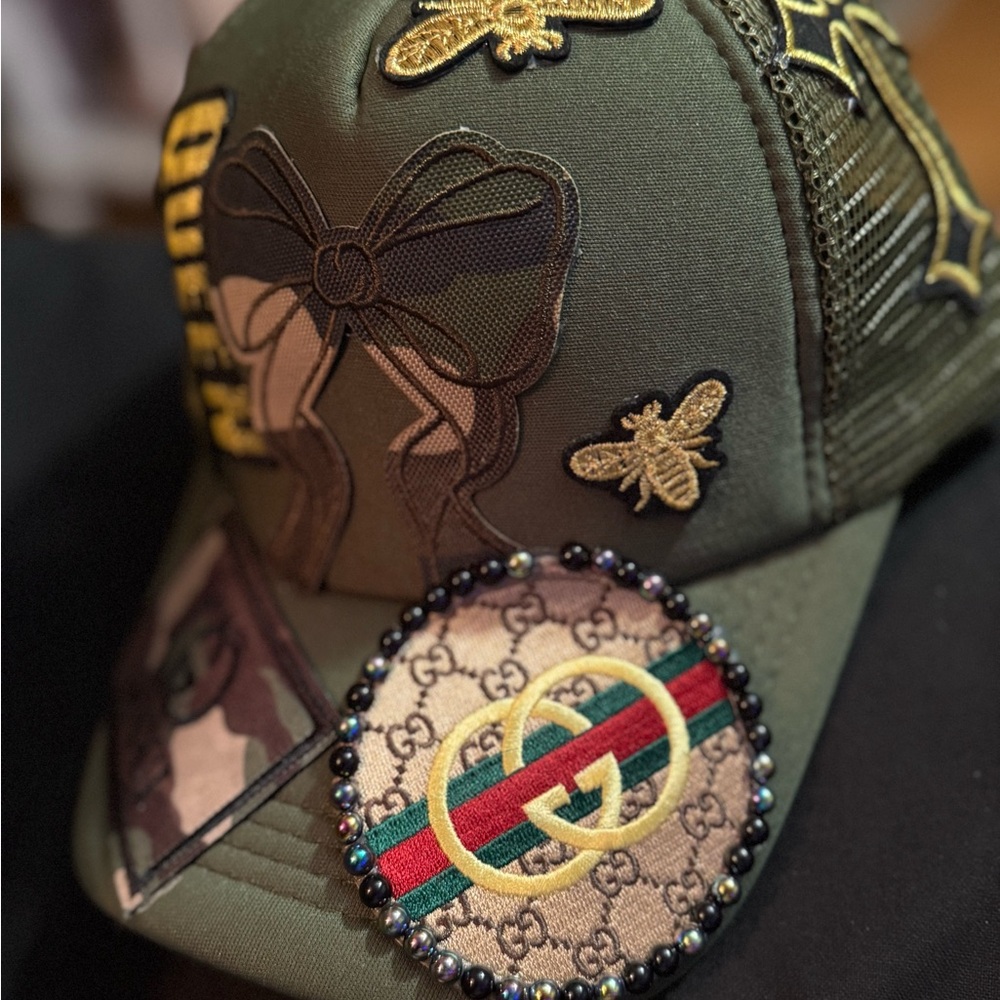 Olive Embellished Hat